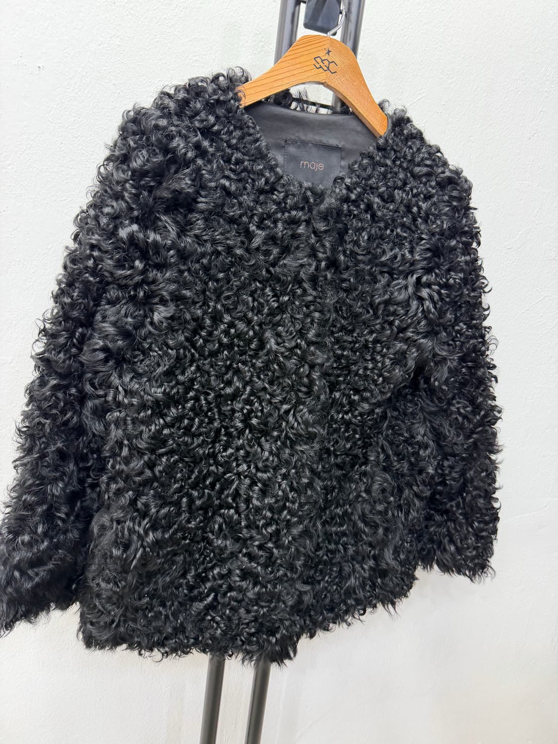 정품) maje 마쥬 블랙 리얼양털 자켓 1 상품이미지2