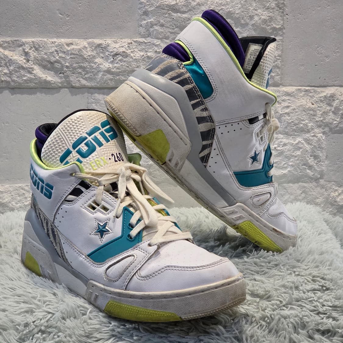 8w-20:컨버스 ERX 하이 화이트 터콰이즈 퍼플 260mm CONVE 상품이미지4