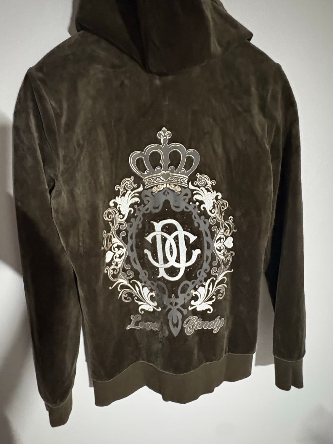 카키 벨벳 후드집업 상품이미지2