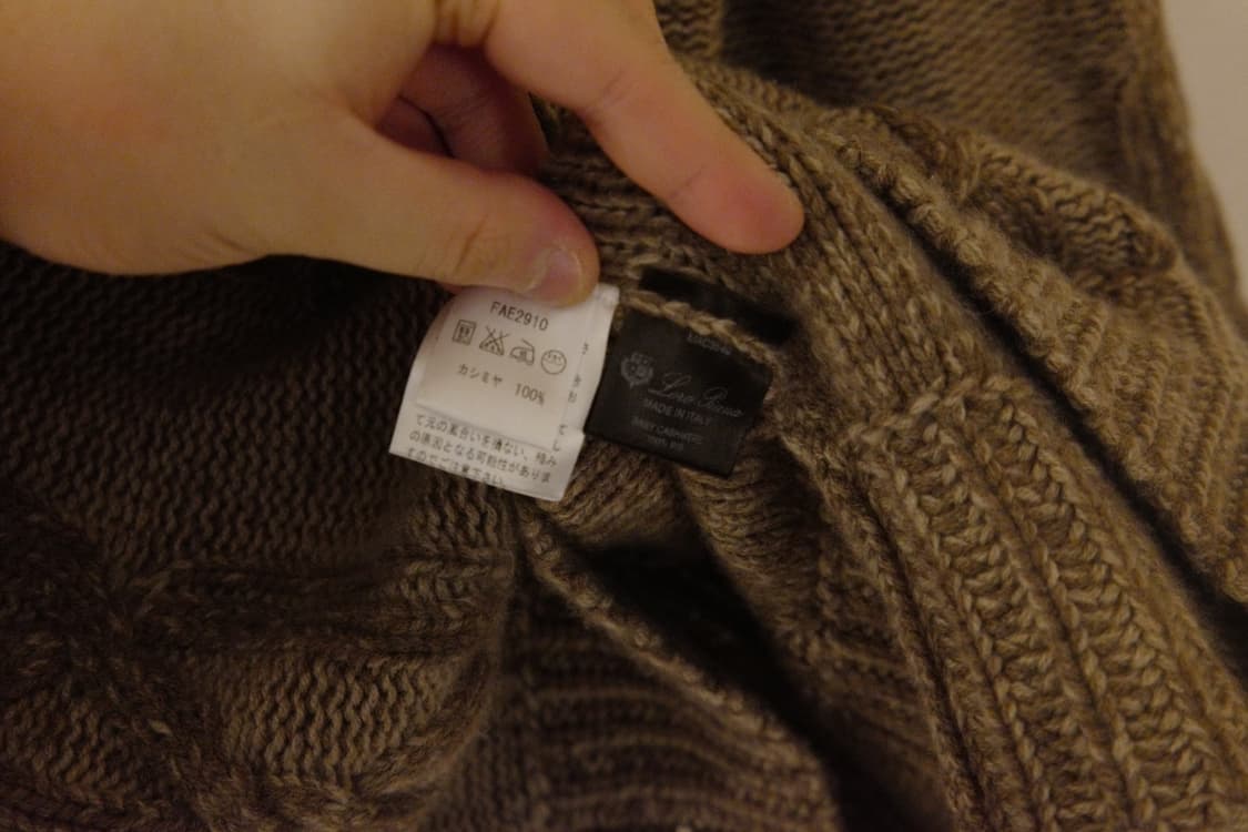 로로피아나 캐시미어 케이블 니트 브라운 54 상품이미지7