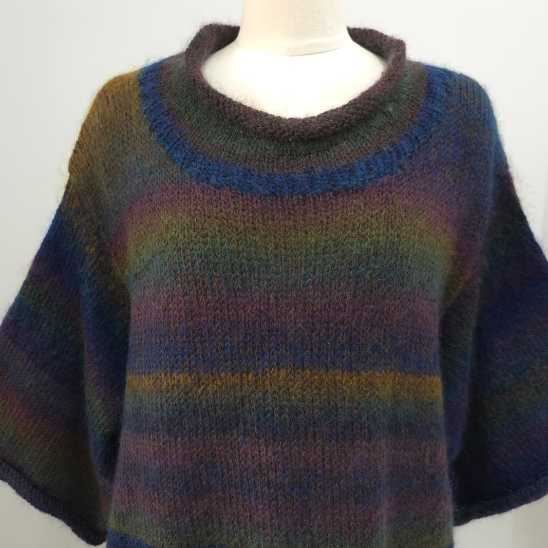 모헤어 그라데이션 레이어드 빅사이즈 5부 니트 상품이미지3