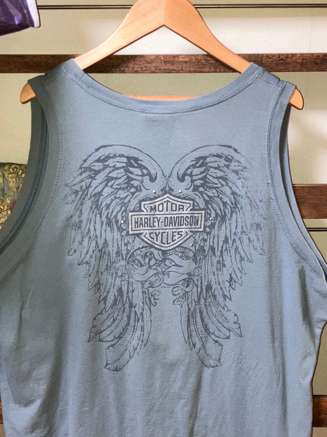 할리데이비슨 빈티지 파우더블루 슬리브리스 상품이미지1