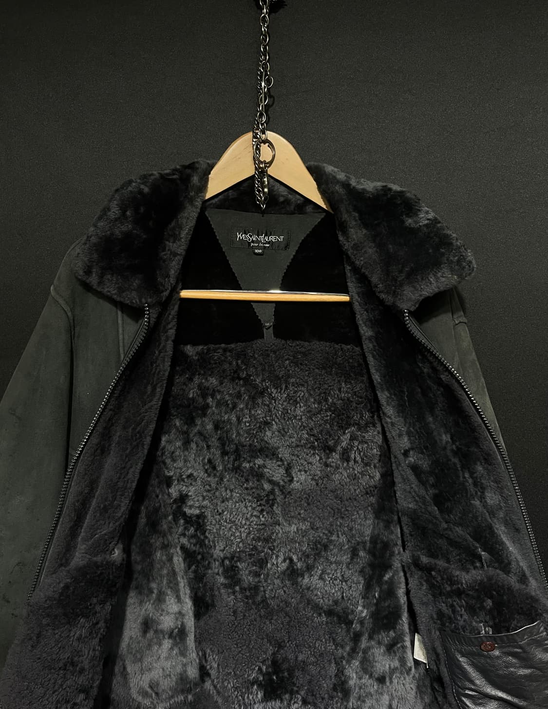 입생로랑 먕가죽 무스탕 시어링 자켓 상품이미지10