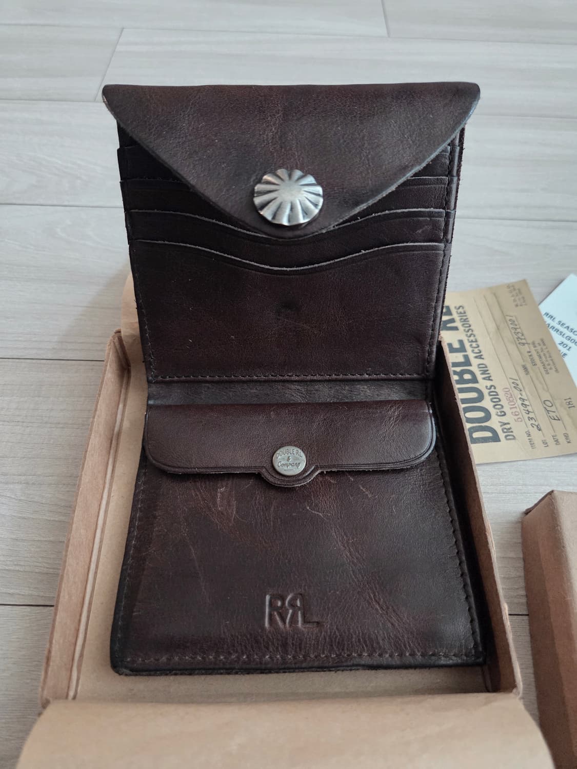 RRL 더블알엘 콘초 레더  다크브라운 월렛 지갑 상품이미지2