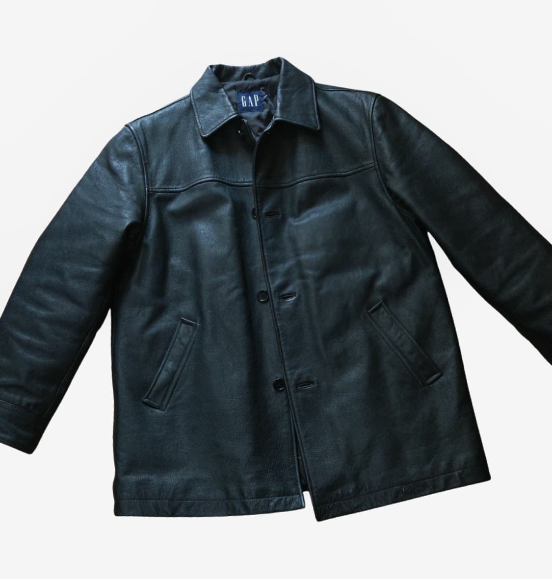 (M) 90s 올드갭 Rare 소가죽 레더 카코트 Old gap 상품이미지1