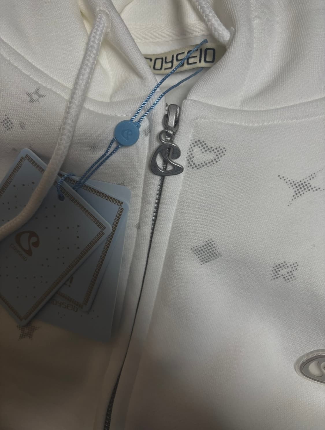 코이세이오 트윙클 후드집업 화이트 상품이미지2