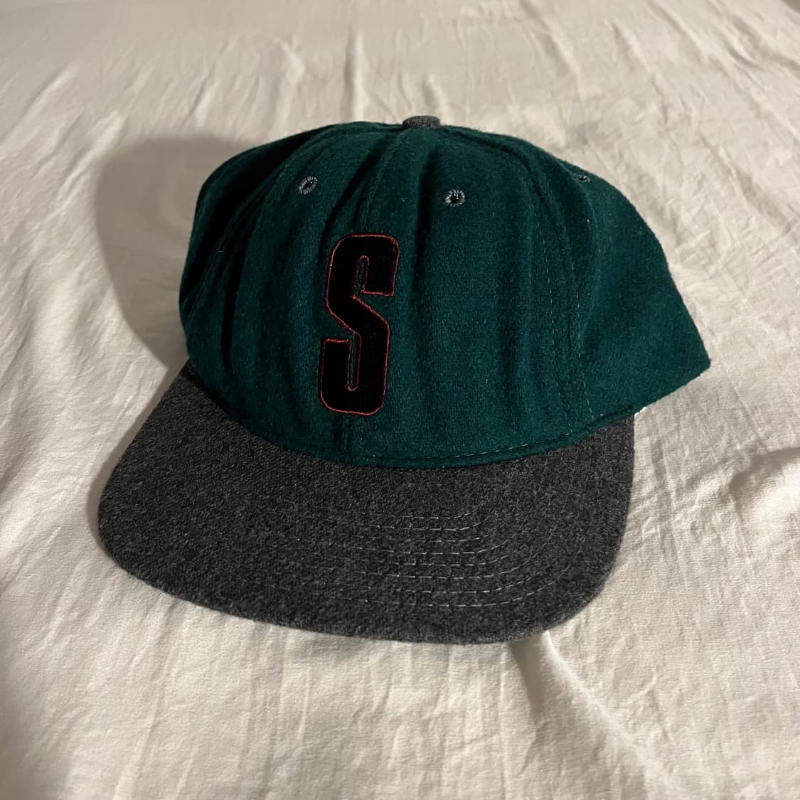 90s 빈티지 올드 스투시 s로고 울 캡 모자 made in usa 상품이미지1