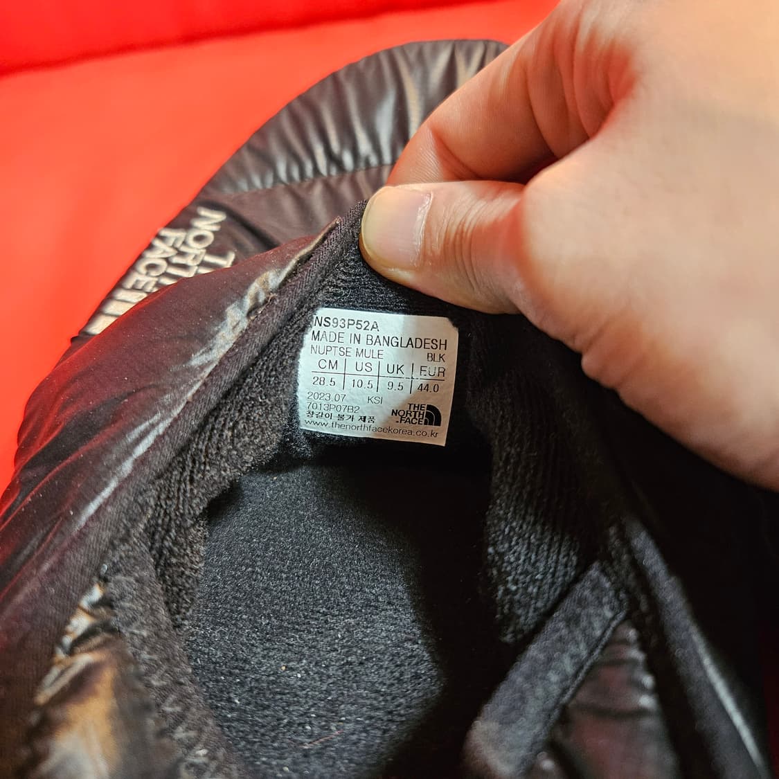 노스페이스 패딩 눕시 뮬 슬립온 스니커즈 44size(280-85) 상품이미지9