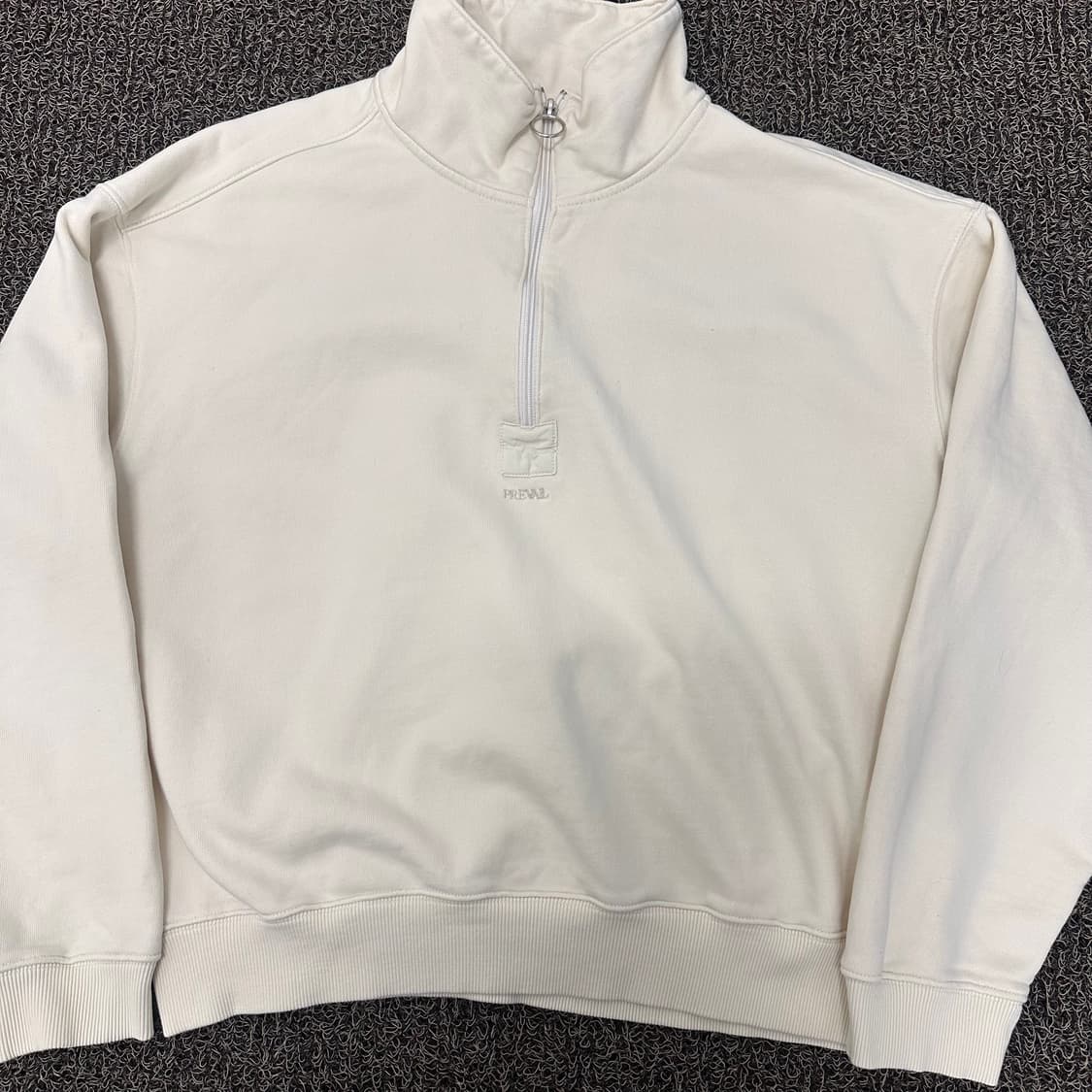 PREVAIL 프리베일 여성 반집업 맨투맨 아이보리 S 상품이미지2