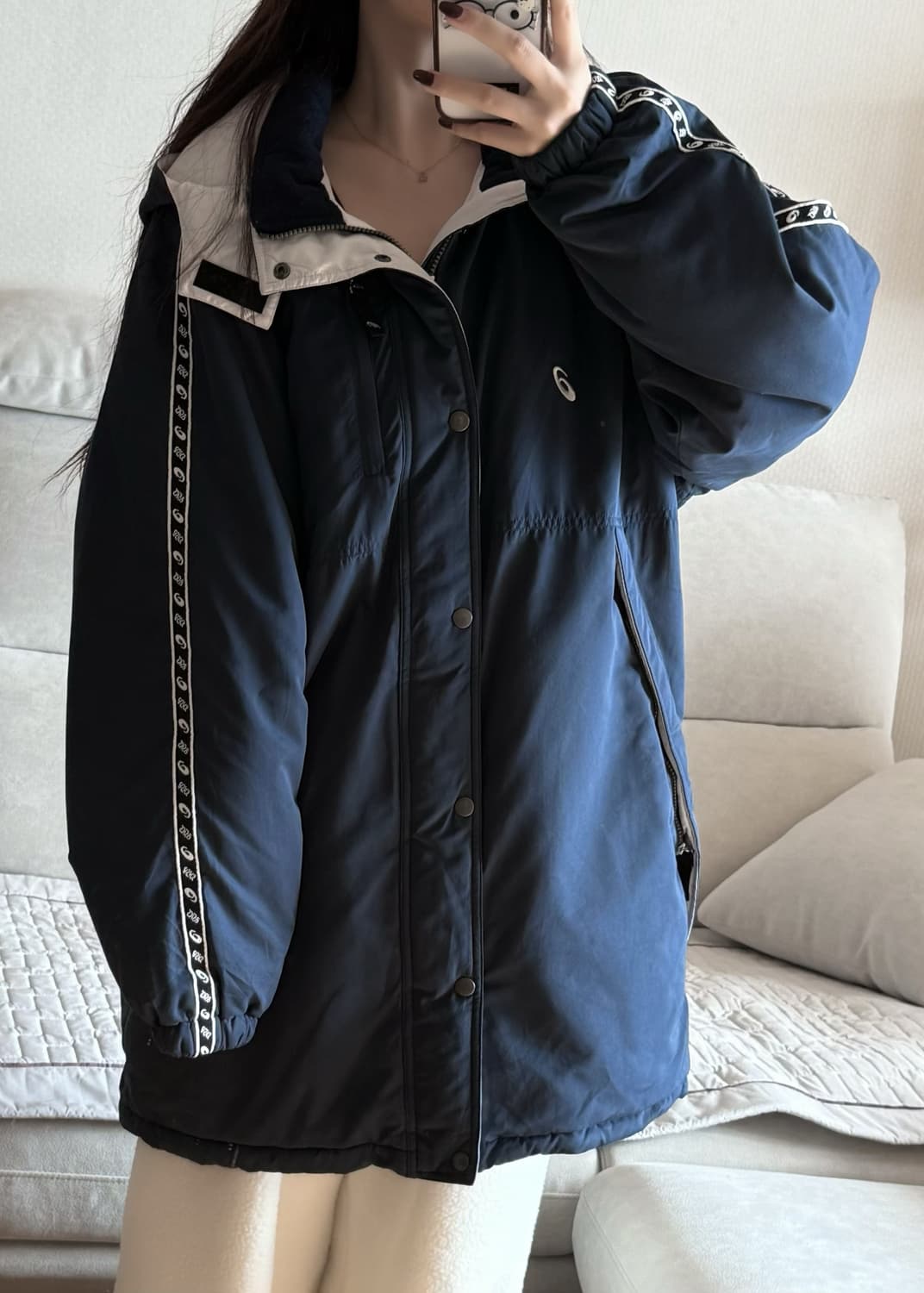 아식스 네이비 돕바 집업 상품이미지1