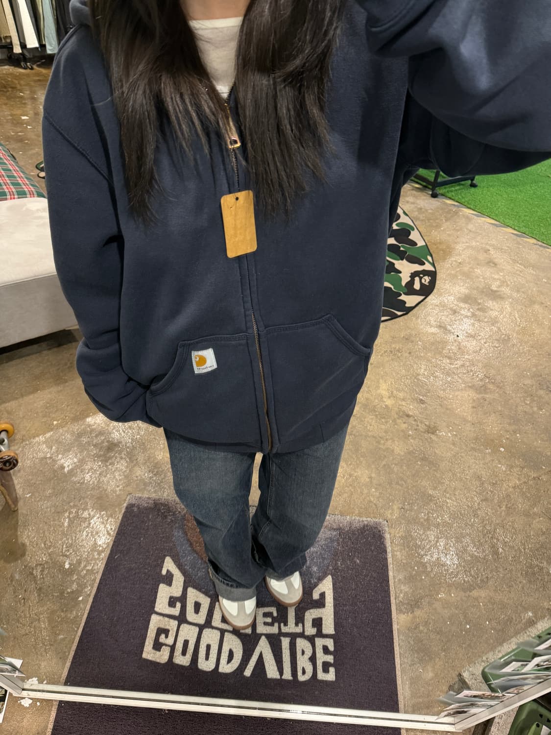 칼하트 써멀 후드집업 네이비 상품이미지4