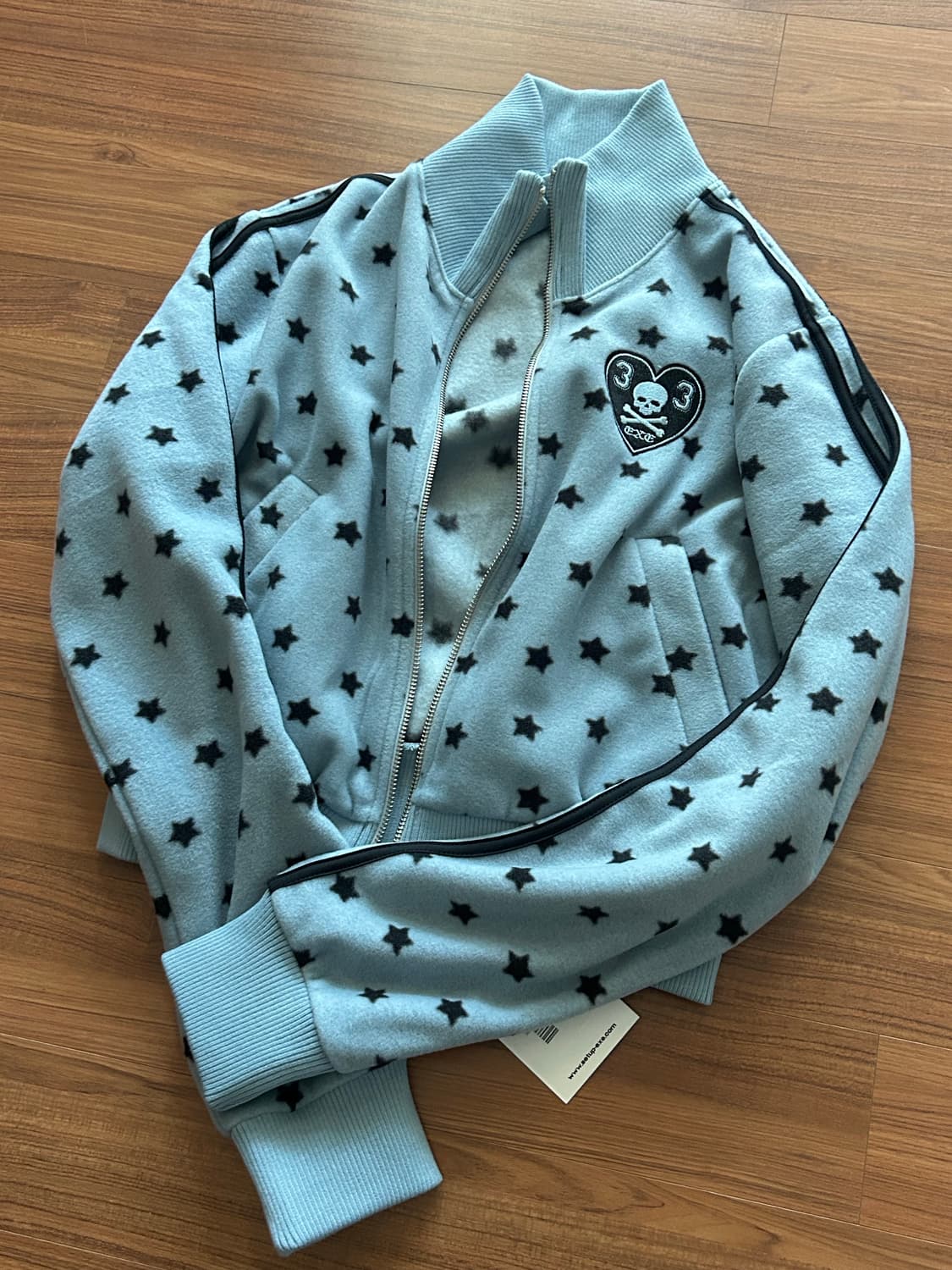 셋업이엑스이 STAR SPORTY ZIP-UP 크롭 집업 베이비블루 상품이미지3