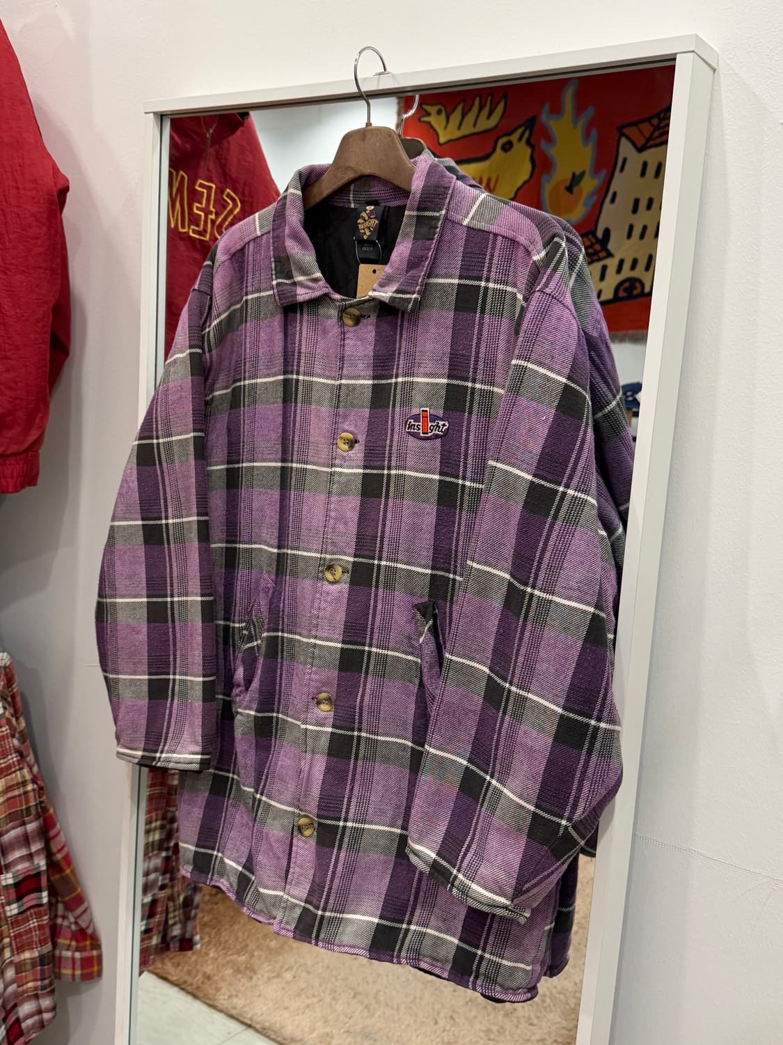 Insight 빈티지 퀼팅 체크 셔츠 자켓 상품이미지1