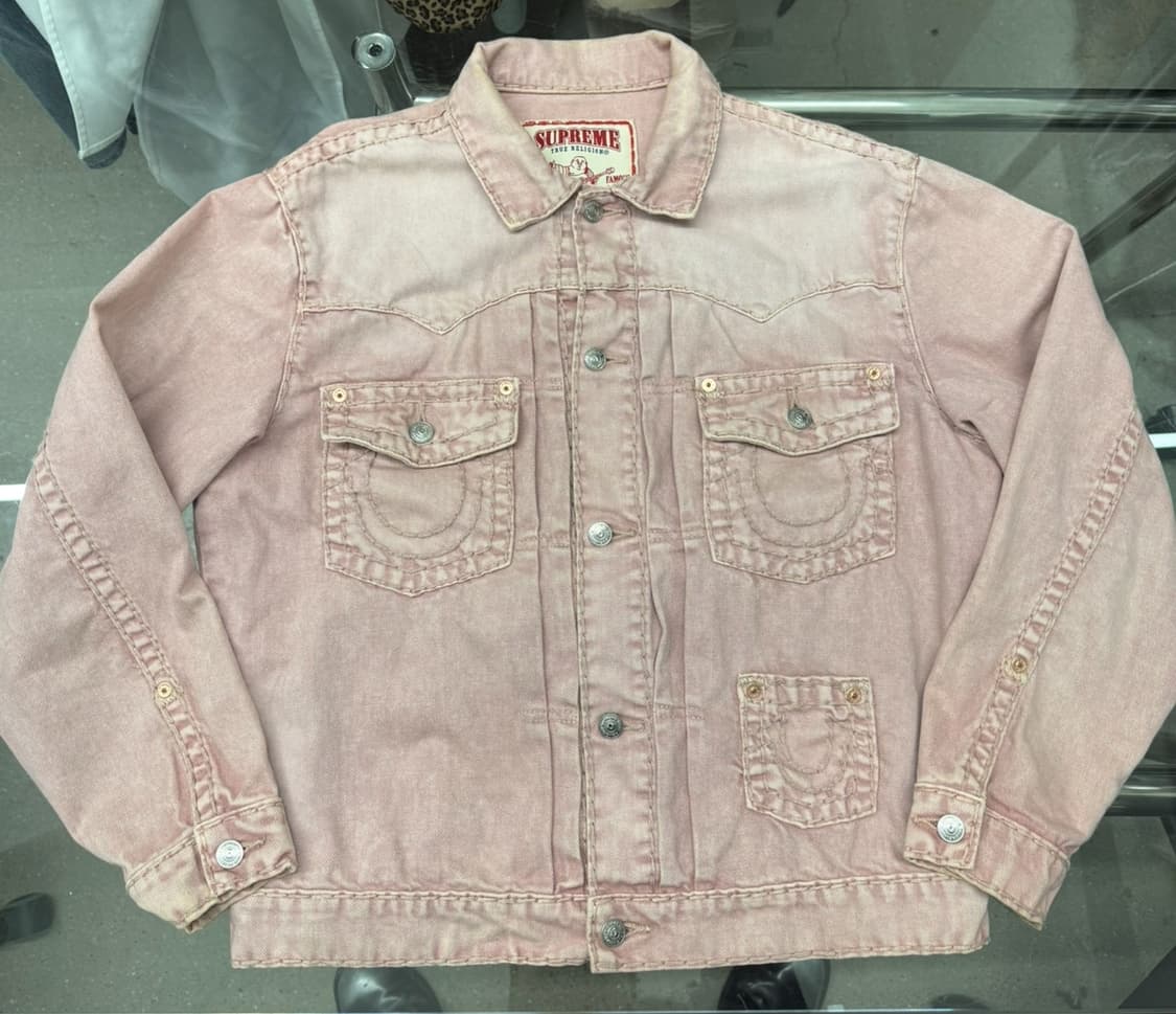 Supreme True Religion Denim Trucker 핑크 상품이미지1