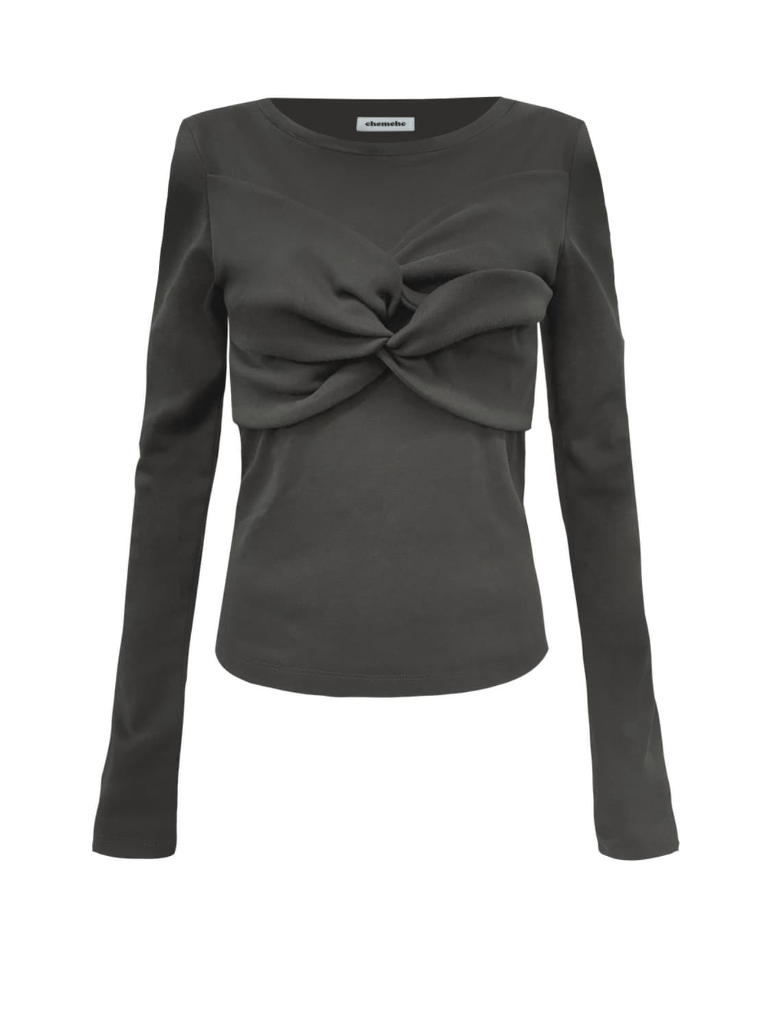 Chemehc KNOT LONG SLEEVE TEE (CHARCOAL) 상품이미지1