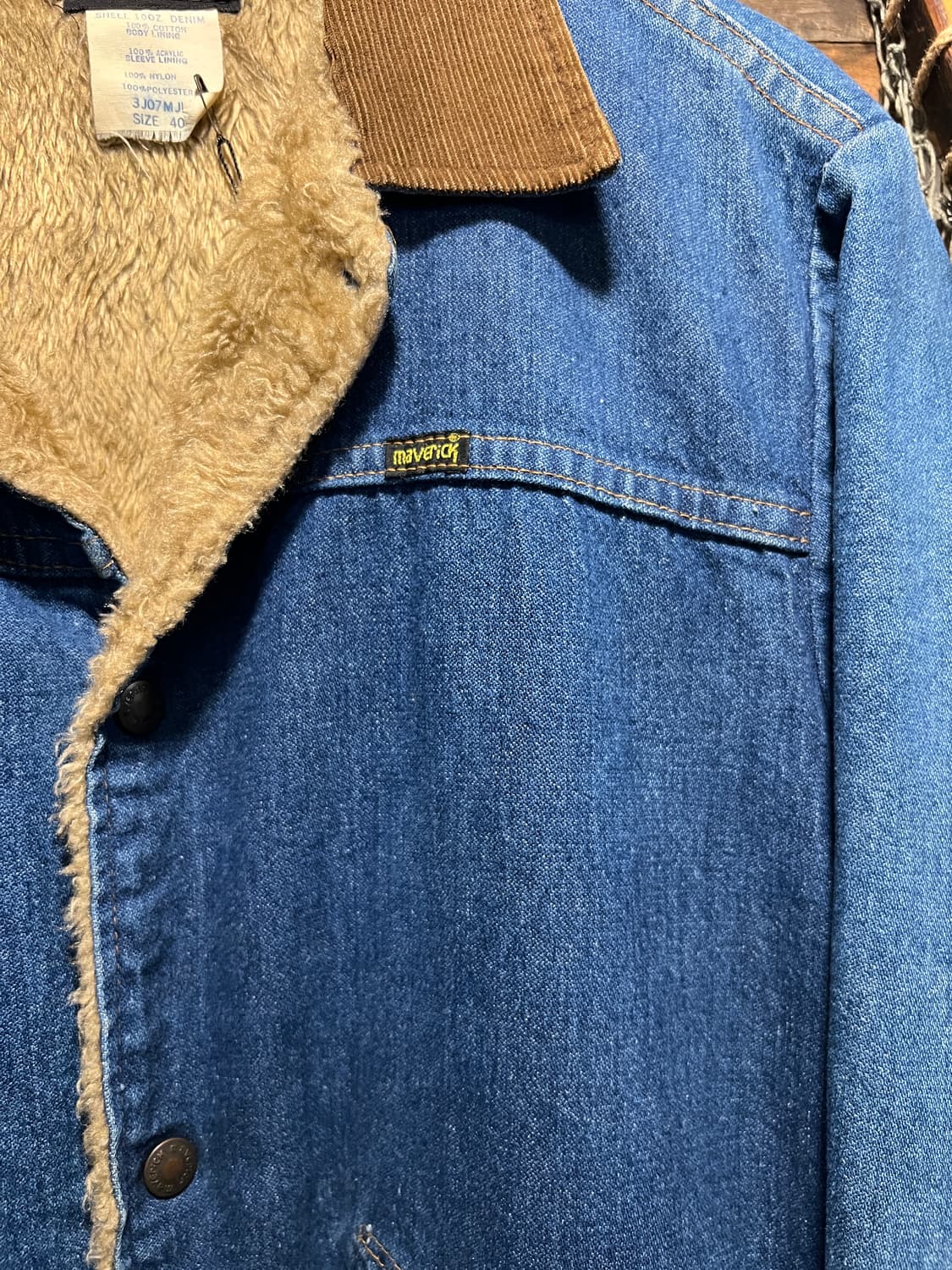 [S]70s Maverick USA Made 쉐르파 라이닝 데님 워크자켓 상품이미지3