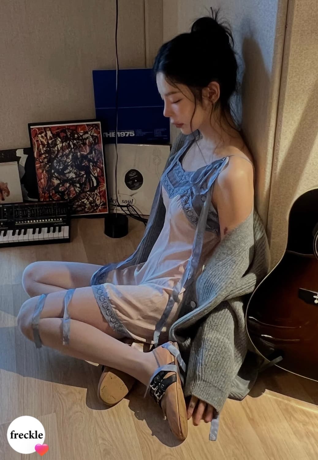 (새상품) 프레클 레이스 스트랩 미니 슬립 드레스 상품이미지2