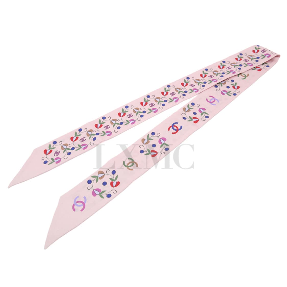 샤넬 스카프 핑크 플라워 실크 헤어밴드 트윌 미니스카프 상품이미지4