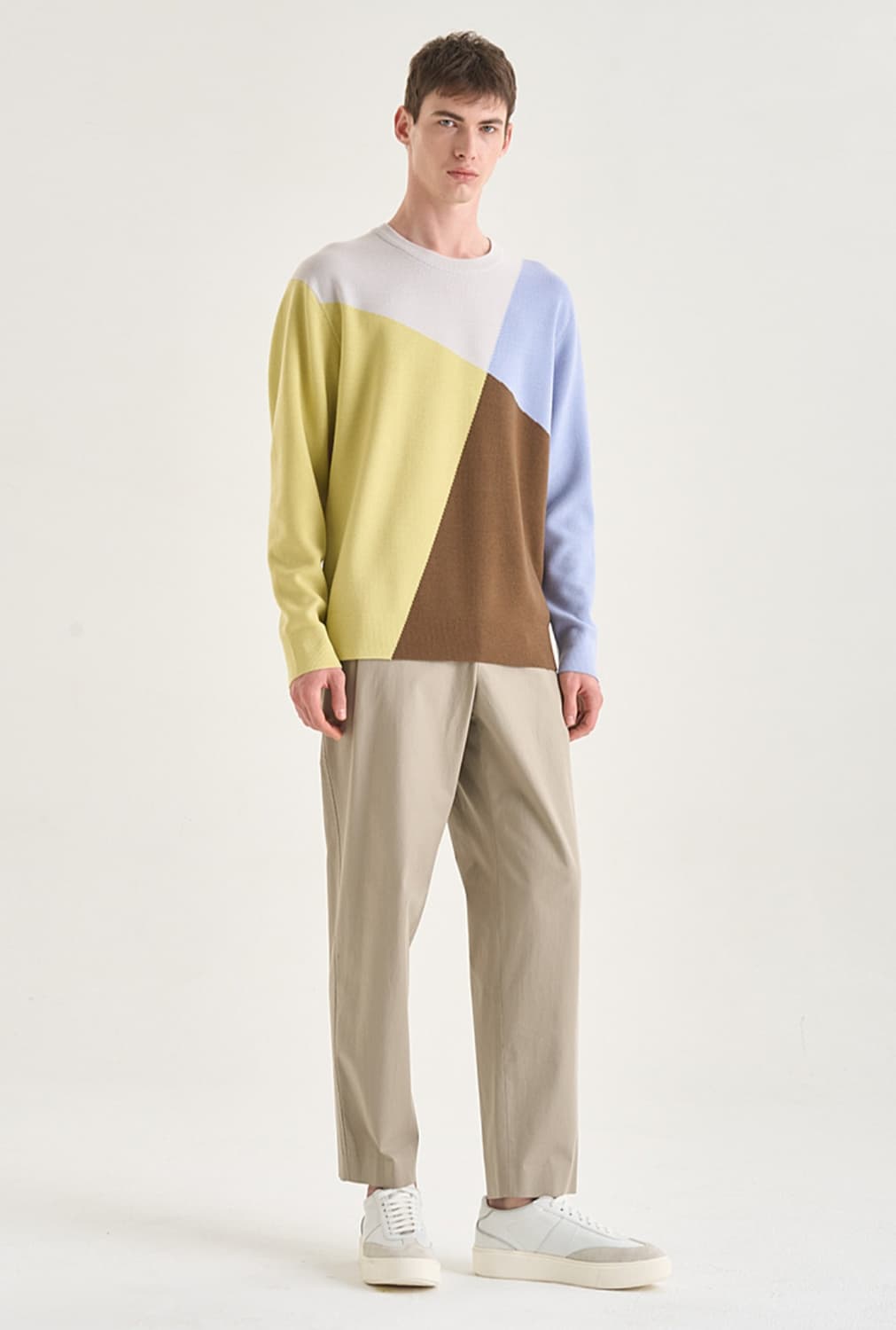 타임옴므 아가일 울 스웨터 100사이즈 상품이미지3