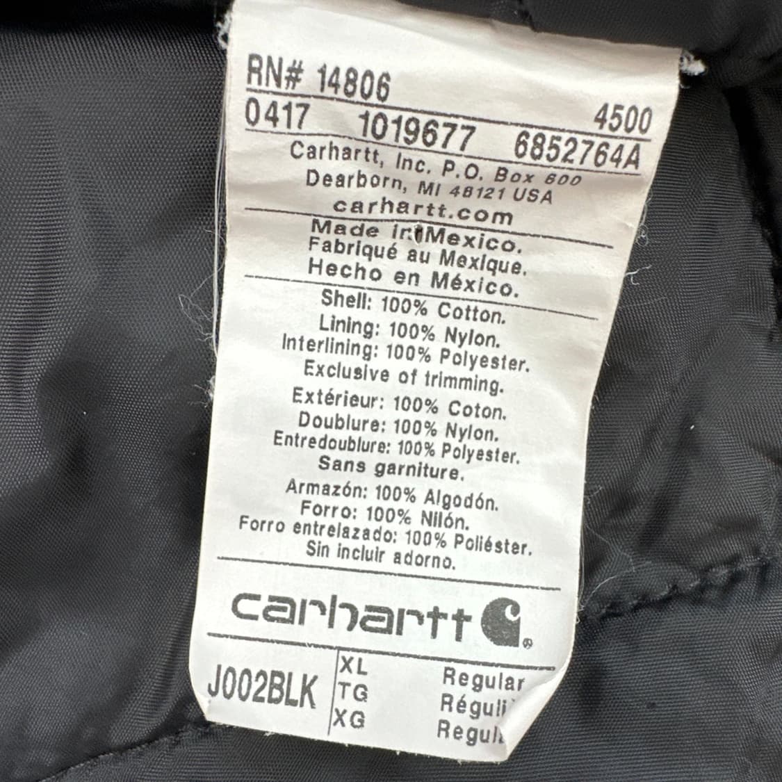 XL 칼하트 J002 블랙 자켓 상품이미지7