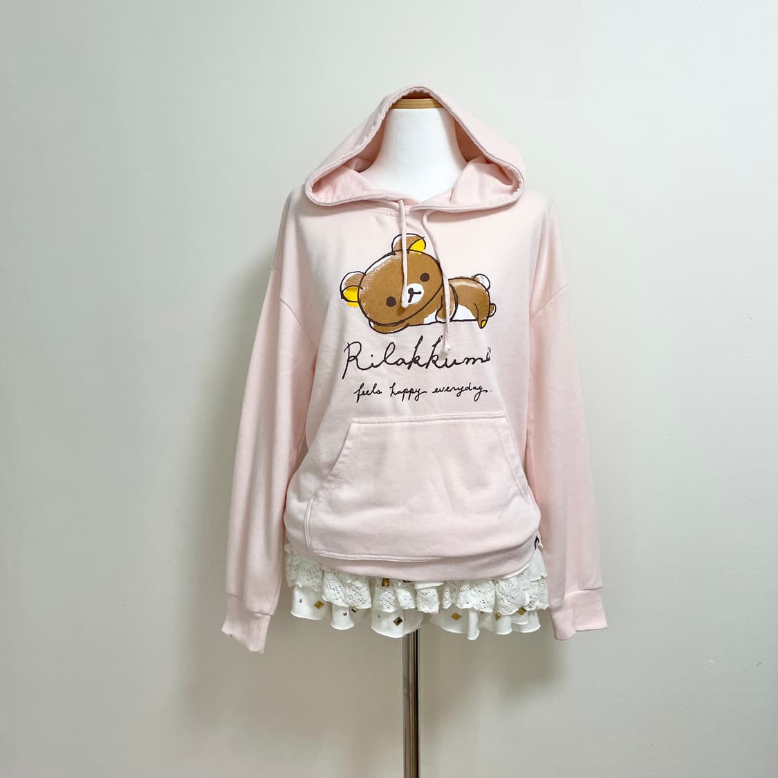 rilakkuma 리락쿠마 핑크 후드티 고전산엑스 갸루 코리락쿠마후드 상품이미지5