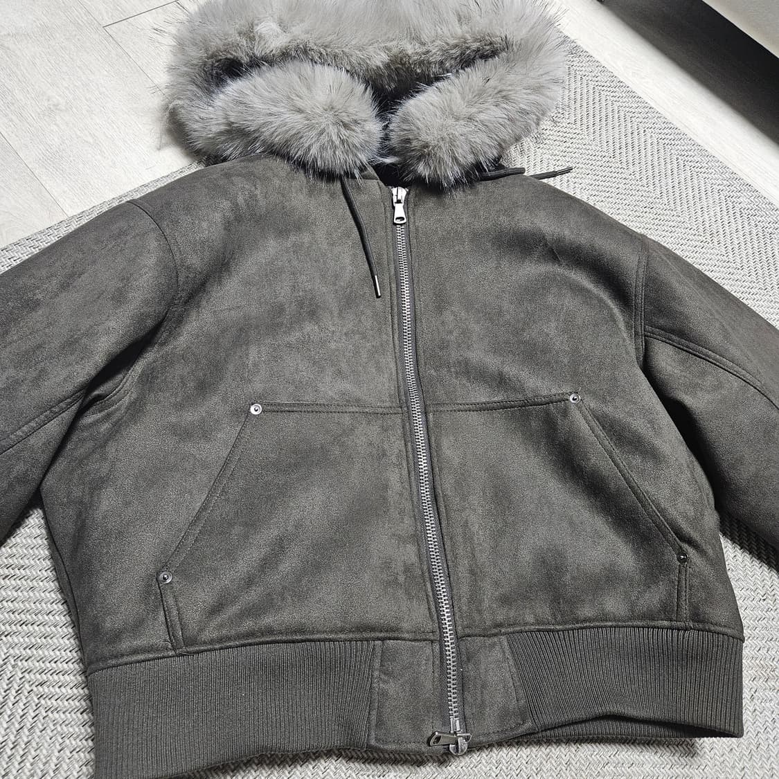 자라 페이크 스웨이드 퍼 후드 상품이미지4