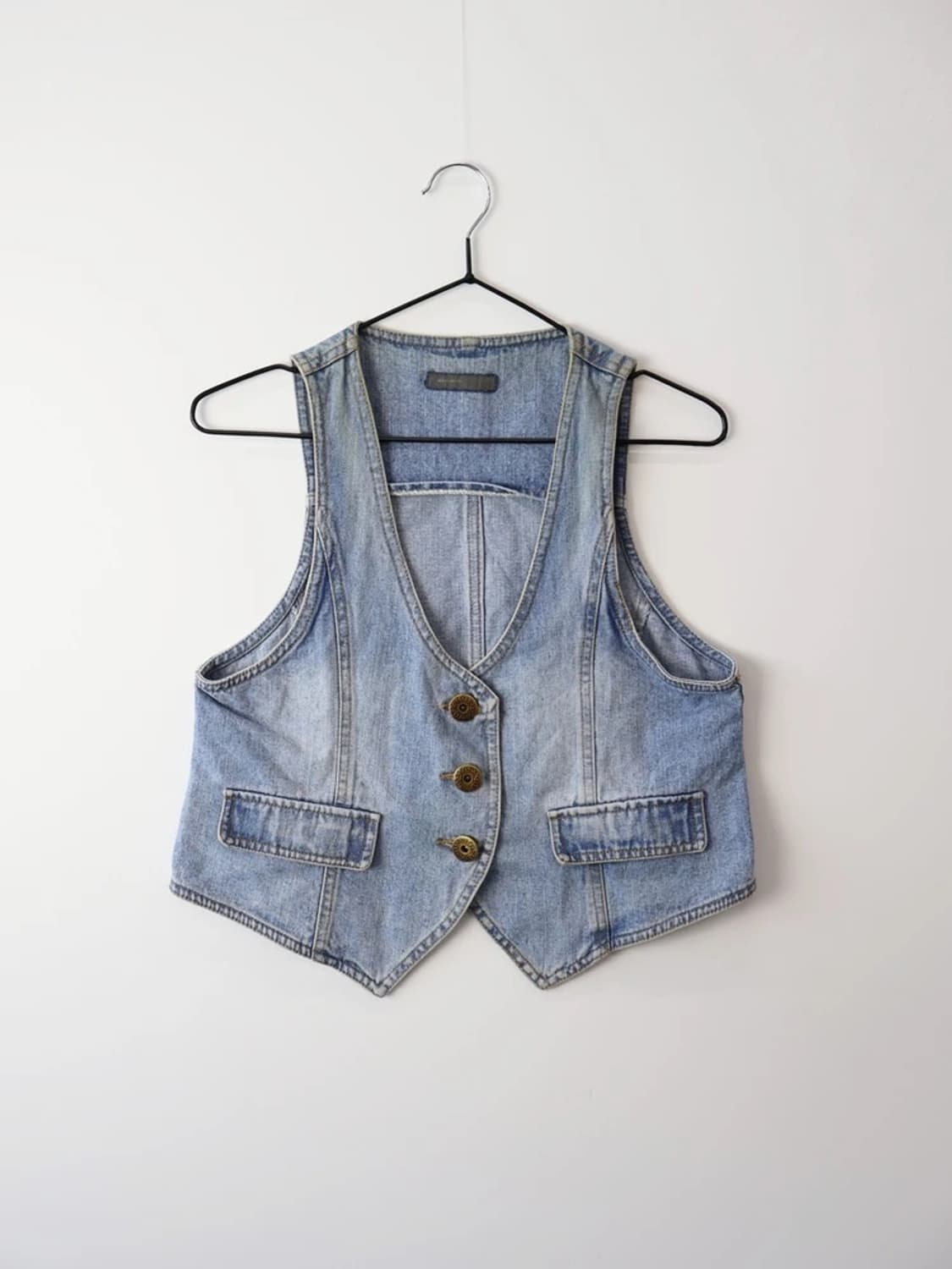 Y2K Light Wash Denim Vest 상품이미지4