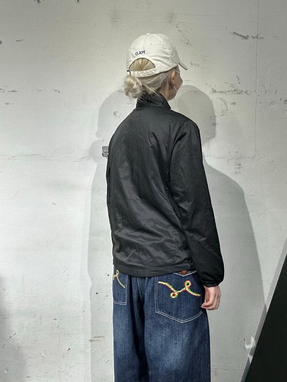 아디다스 블랙 화이트 스몰 로고 바람막이 자켓 S  상품이미지3