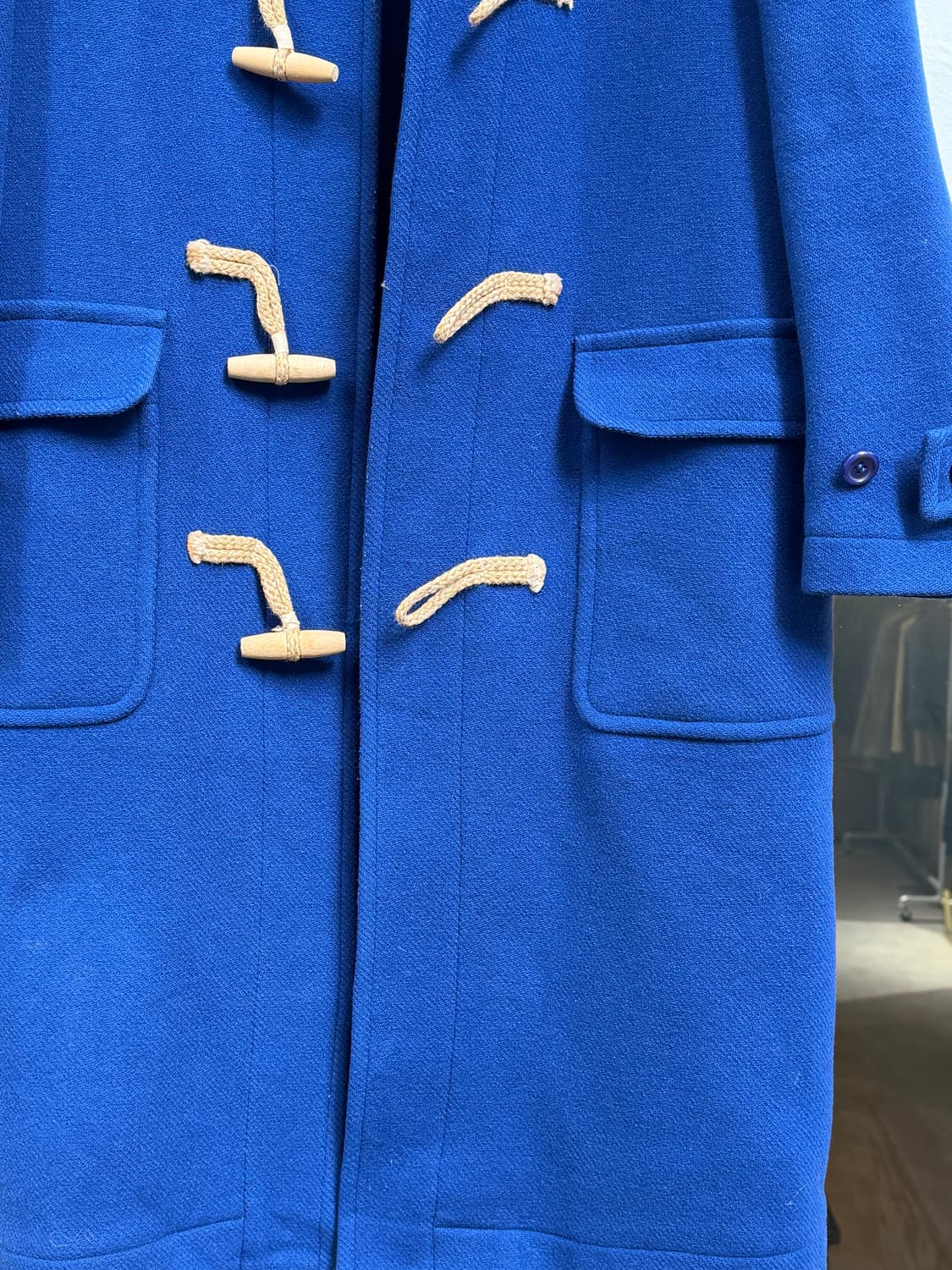 INED 블루 울 혼방 후드 더플코트 2 상품이미지4