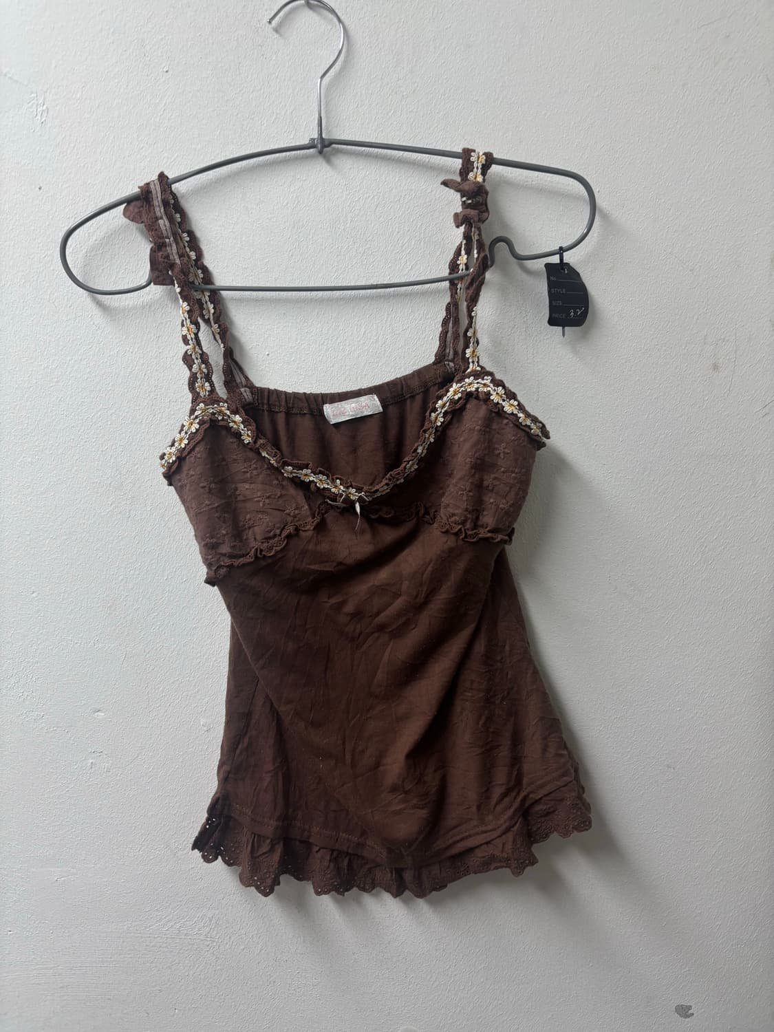 리즈리사 브라운 플라워 리본 슬리브리스 상품이미지5