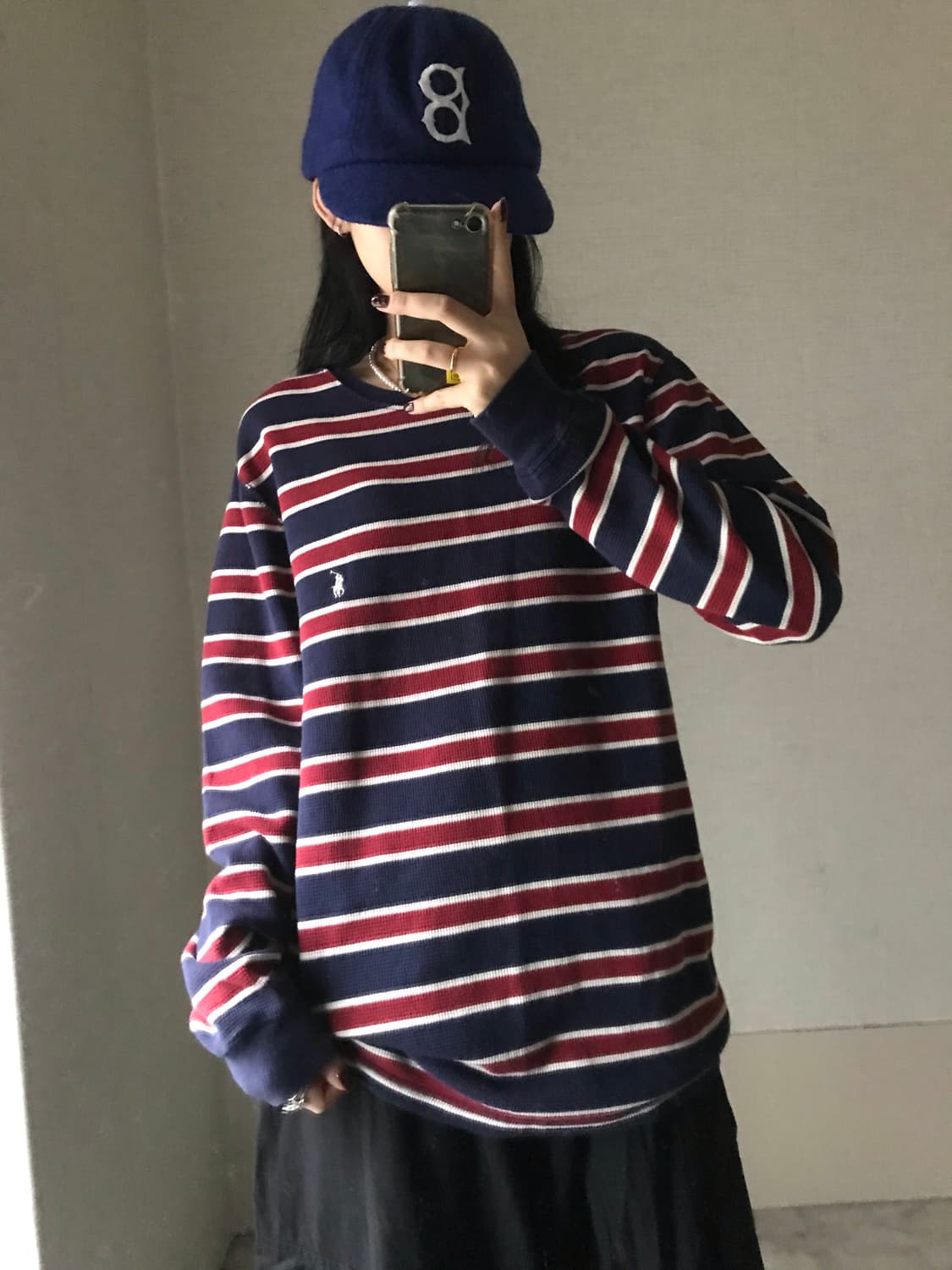 폴로 스트라이프 와플 롱슬리브 상품이미지1