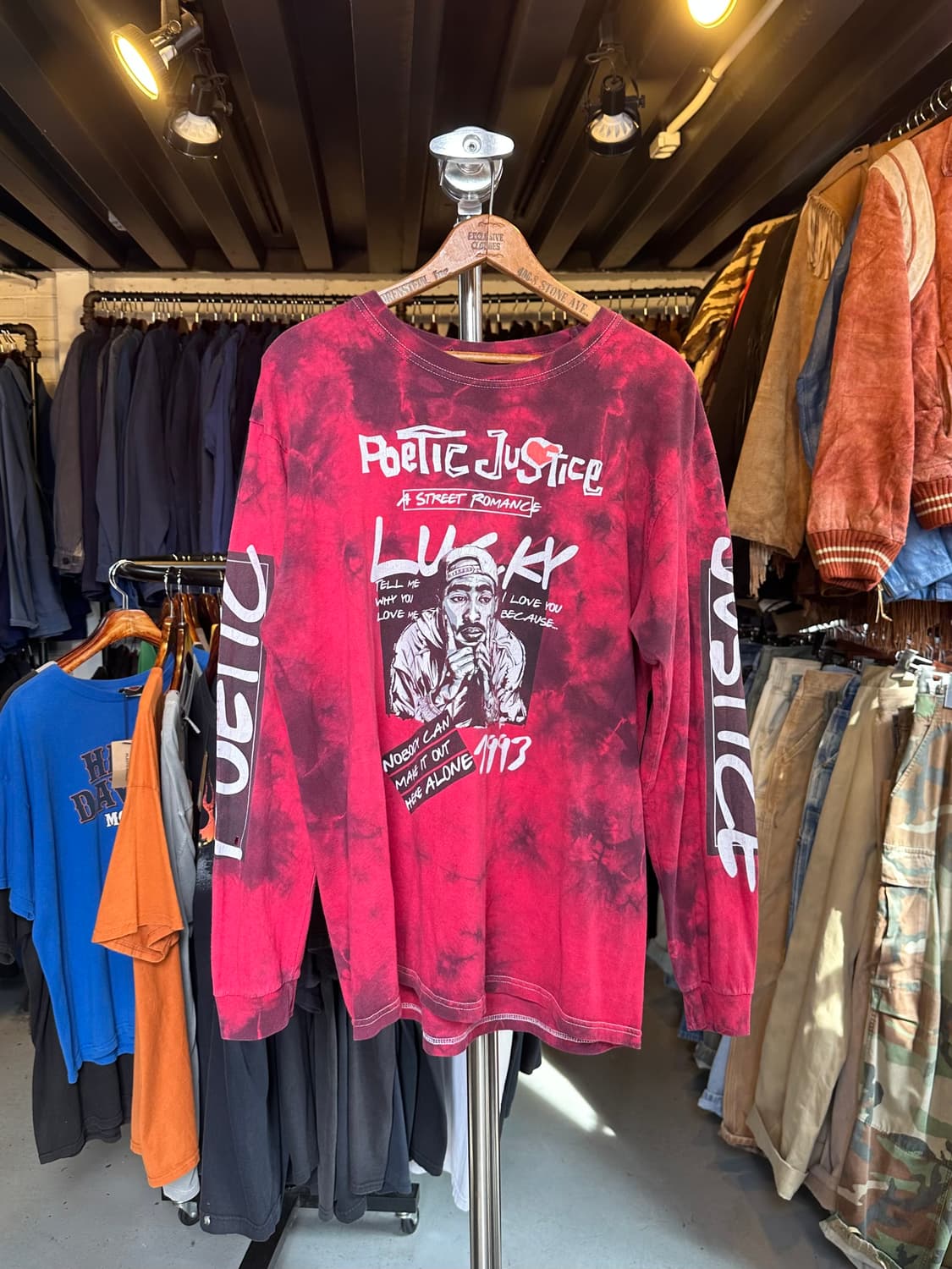 2pac 투팍 래퍼 타이다이 프린팅 롱슬리브 티셔츠 상품이미지1