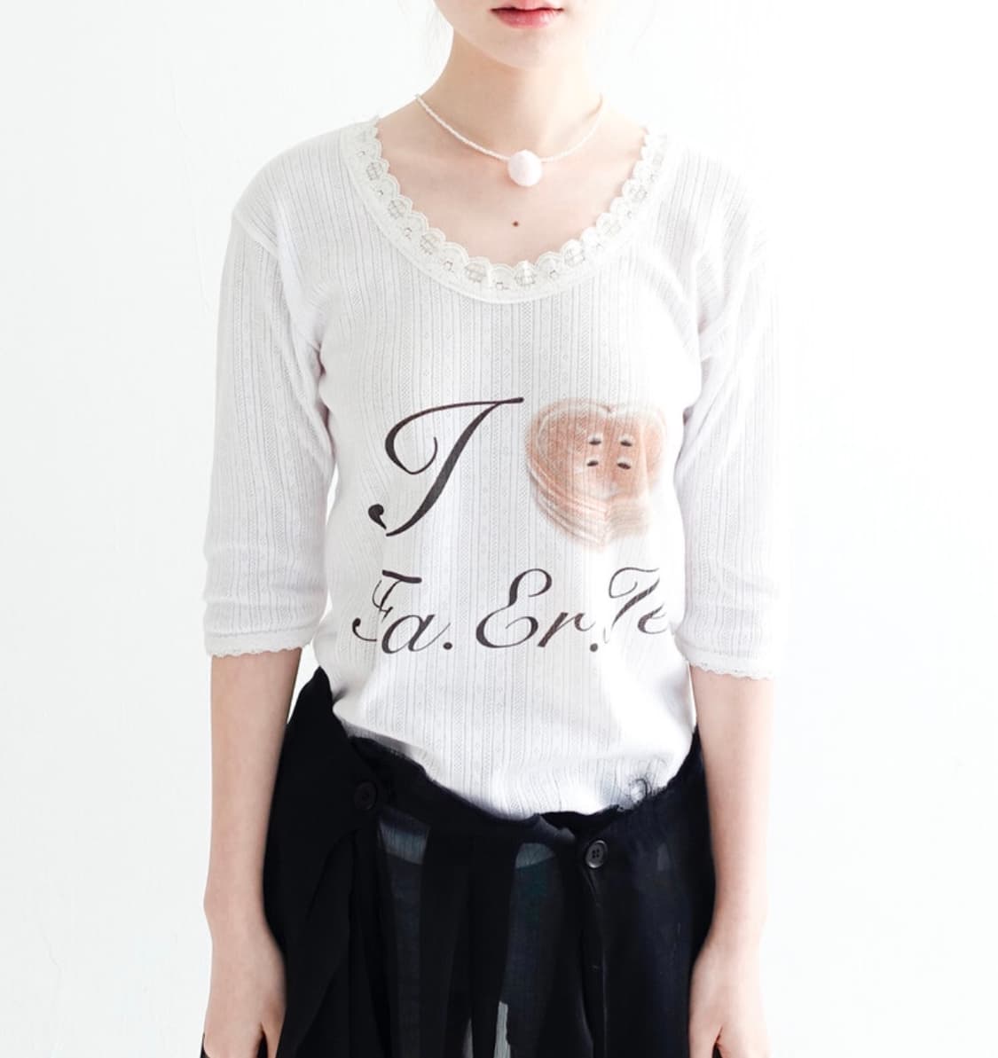 샵페어리 I ❦ fa.er.ie lace T-shirt (아이보리) 상품이미지1