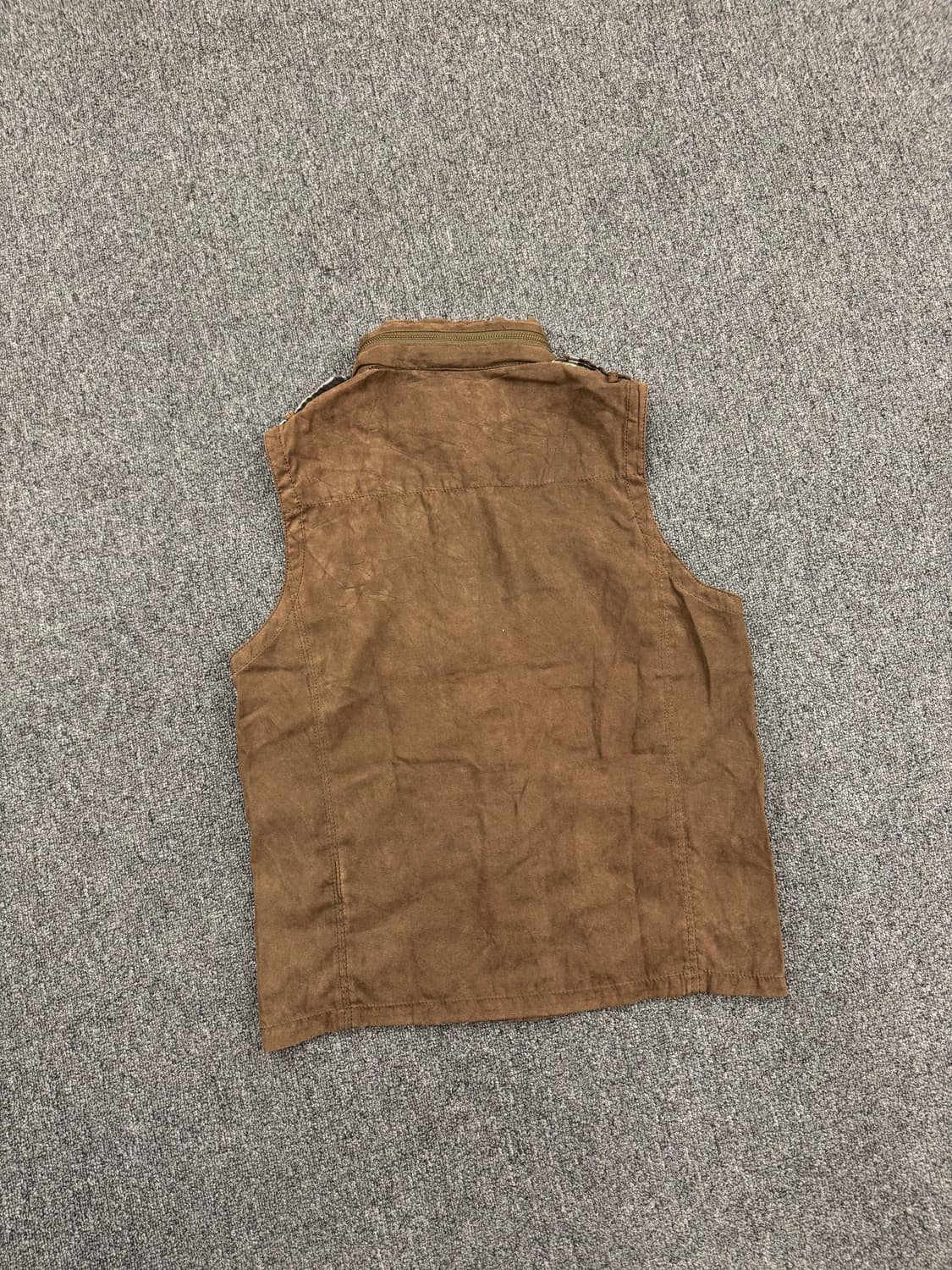 M)Comme ça ism 빈티지 스웨이드 체크포인트 베스트 상품이미지4