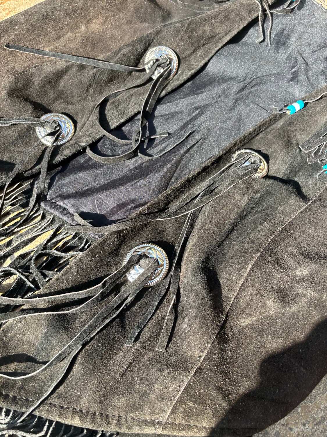 Vintage Native Style Fringe Leather Vest 상품이미지6