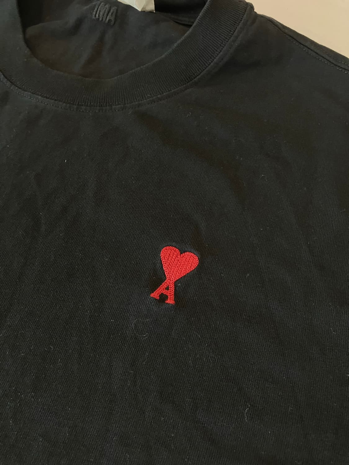 아미 체인스티치 하트 로고 반팔 티셔츠 블랙 상품이미지2