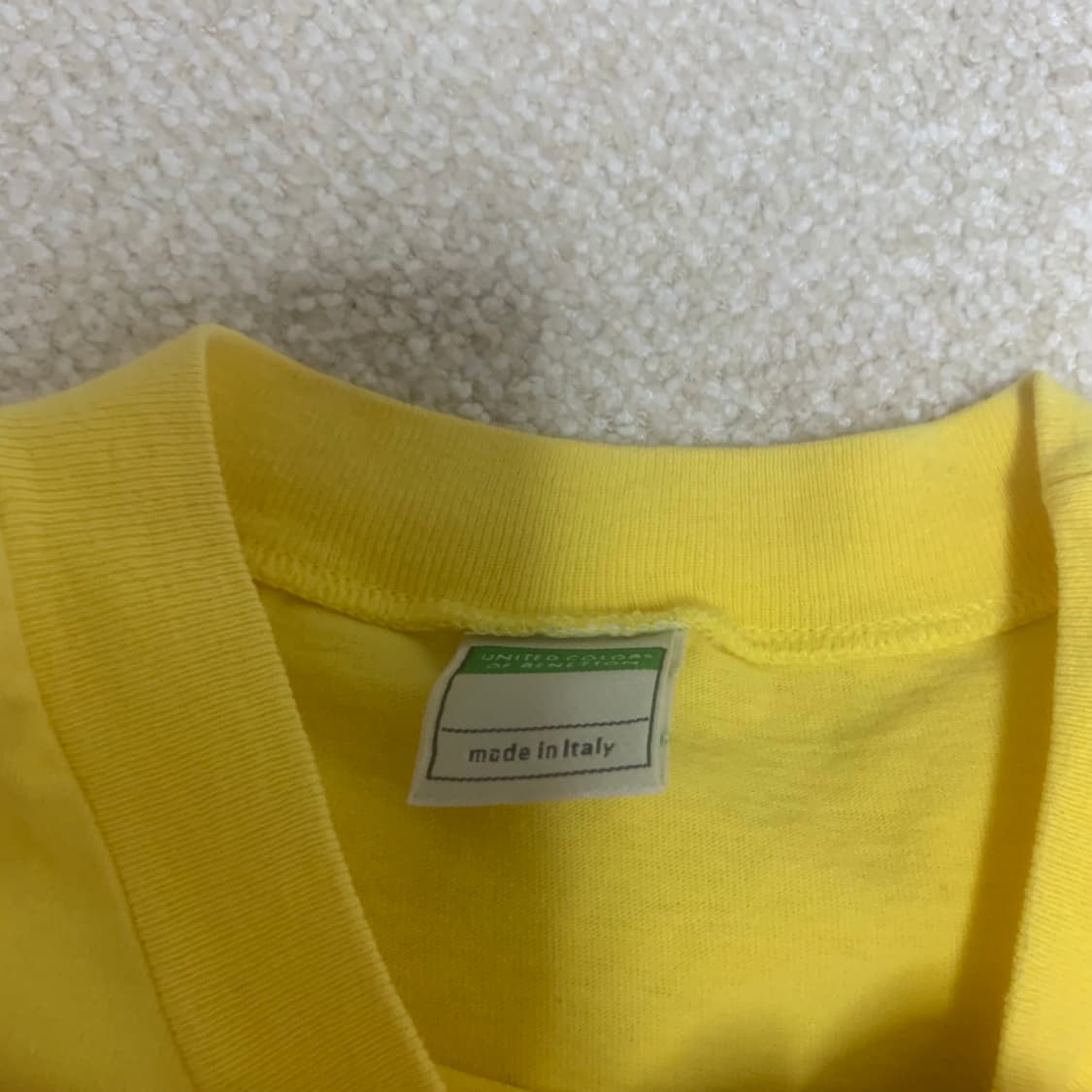 베네통 옐로우 라운드 반팔티셔츠 100 상품이미지2