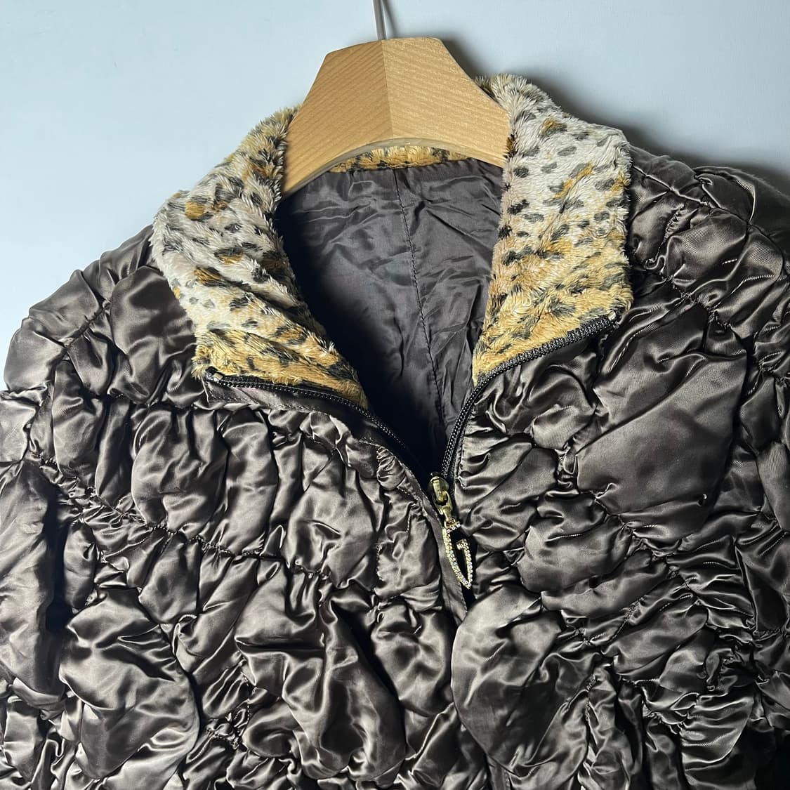 [GK] 지케이 재팬 레오파드 기하학 셔링 퀼트 자켓 상품이미지3