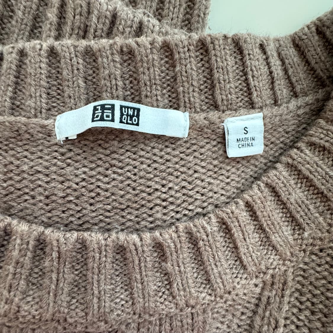 유니클로 베이지브라운 케이블 니트 S 상품이미지6