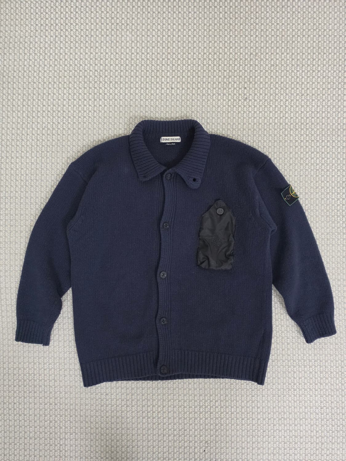 96AW 스톤 아일랜드 다크 네이비 울 가디건 상품이미지4