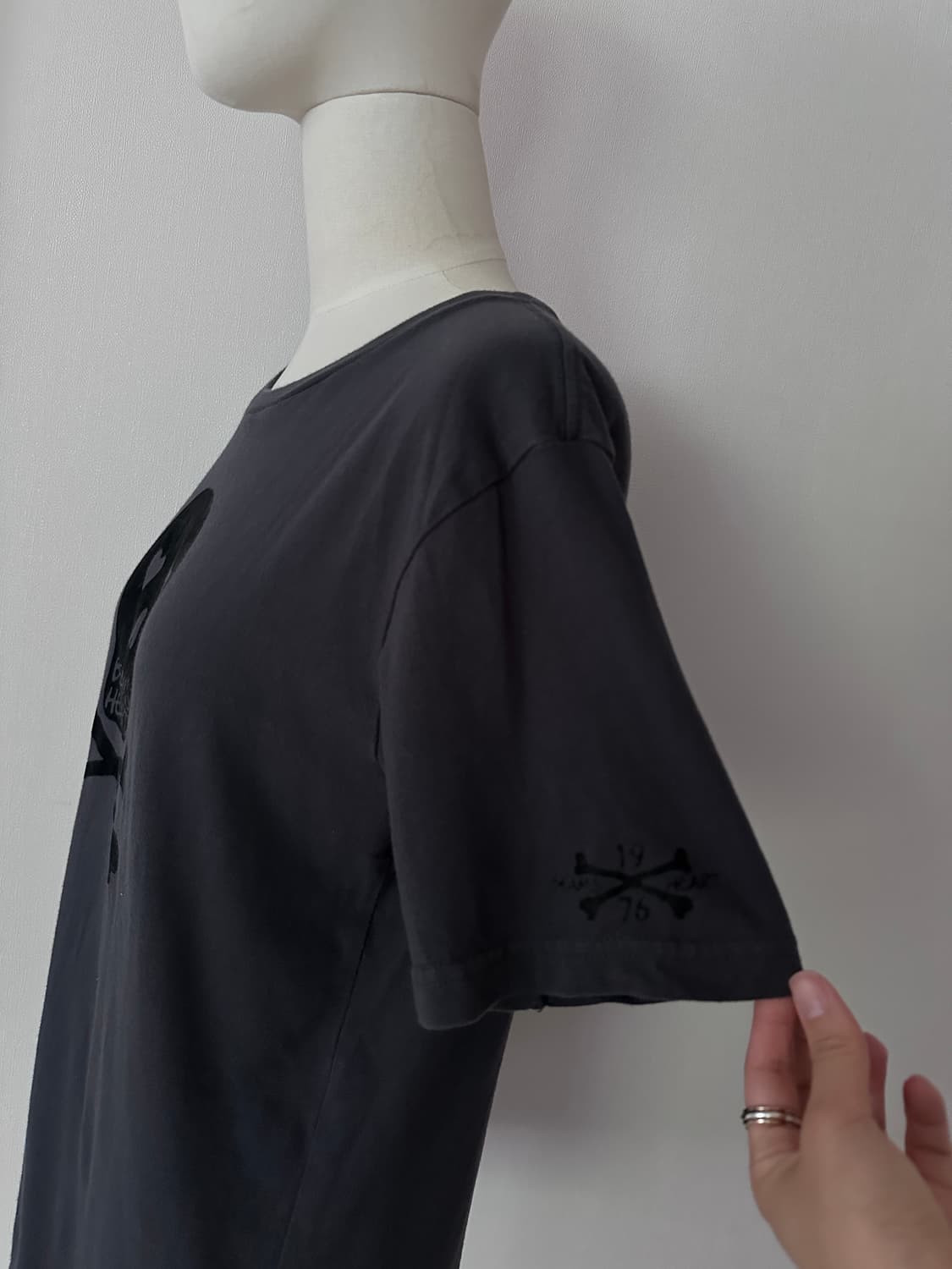 Beams heart navy grey cotton top 상품이미지4