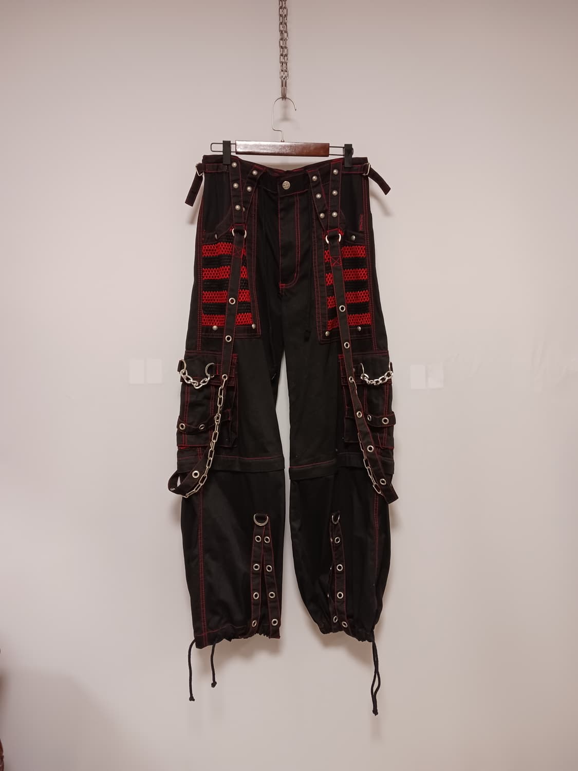 TRIPP NYC 스트라이프패턴 스트랩체인 와이드팬츠 상품이미지1