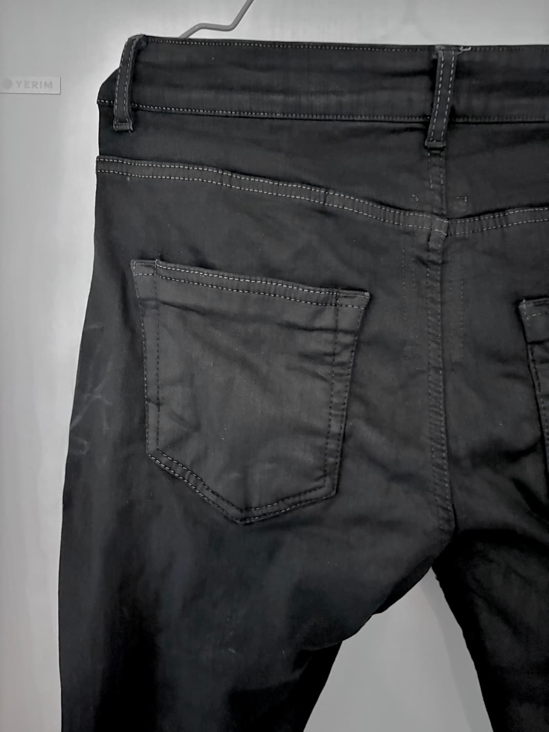 RICK OWENS DRKSHDW 릭오웬스 디트로이트 블랙 왁스 코팅 진 상품이미지4