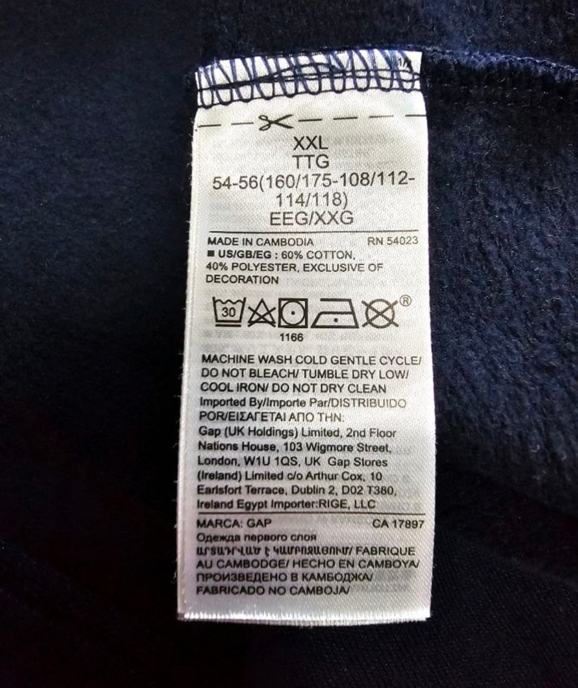Gap 약기모 후드집업 네이비 XXL 상품이미지3