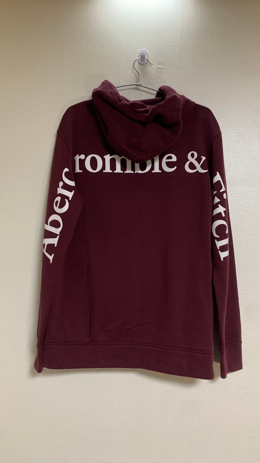 아베크롬비 버건디 로고 후드티 상품이미지2