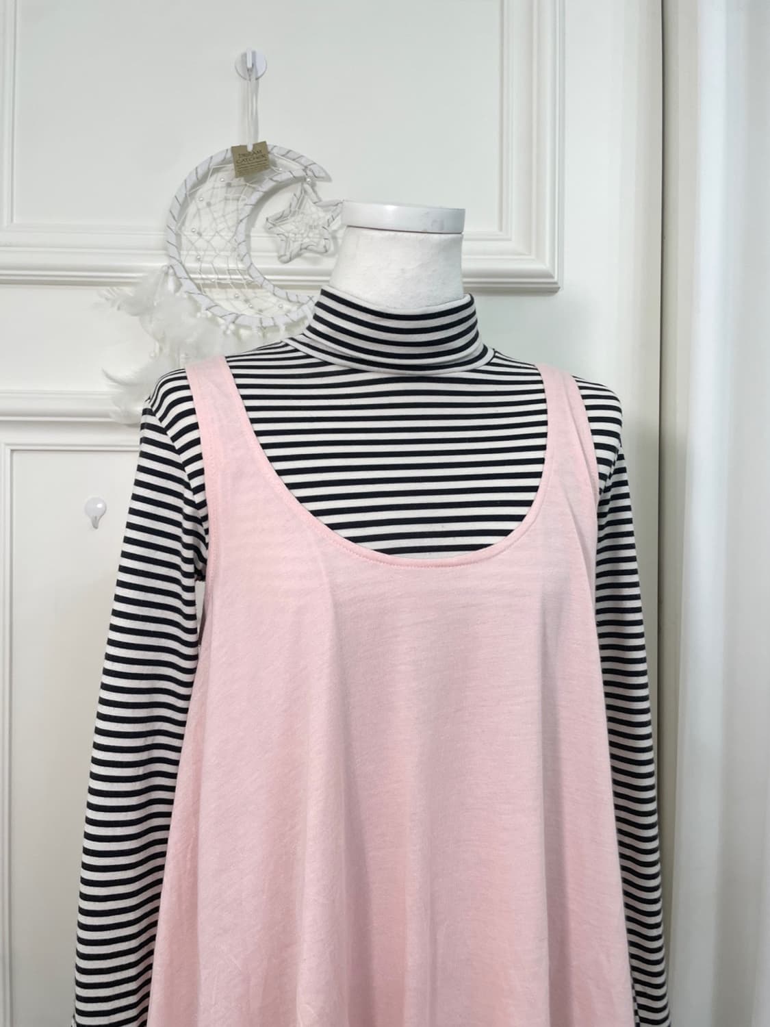 stripe basic span turtle-neck top&pink b 상품이미지6