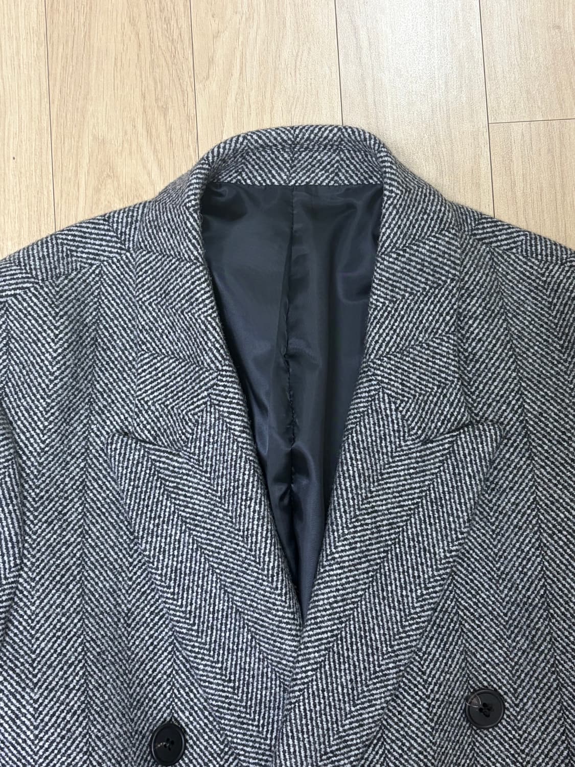 [ TNGT ] 블랙 헤링본 더블 브레스티드 코드 상품이미지2