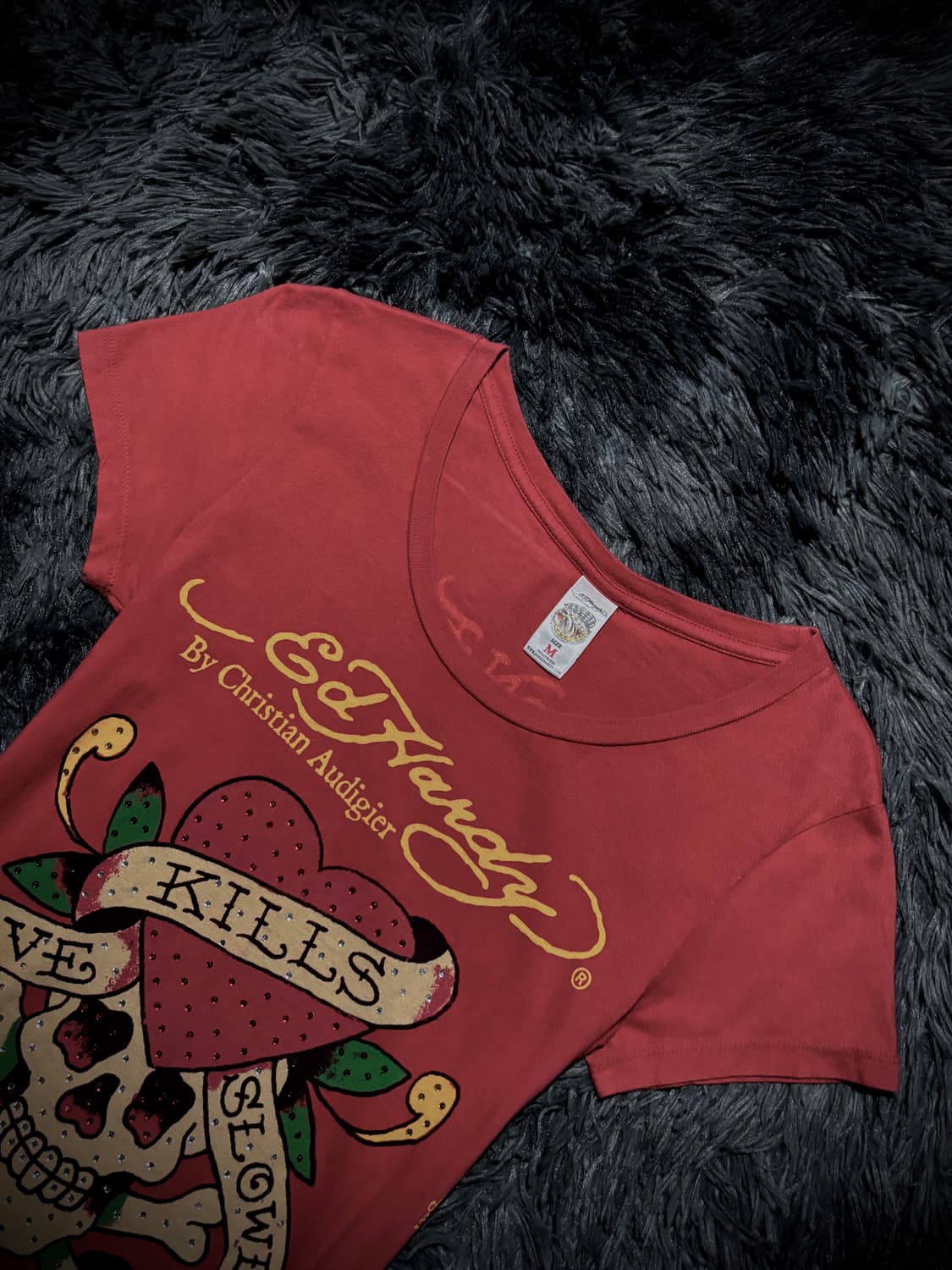 Ed Hardy 레드 스컬 큐빅 반팔 티셔츠 상품이미지3