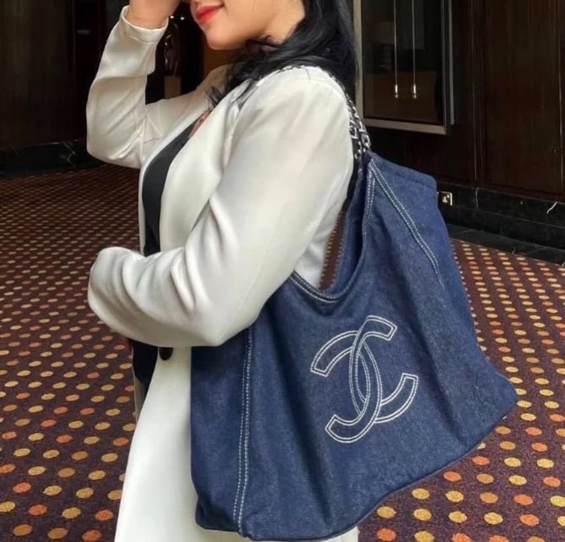 샤넬 CC로고 데님 체인 숄더백 진청 상품이미지8