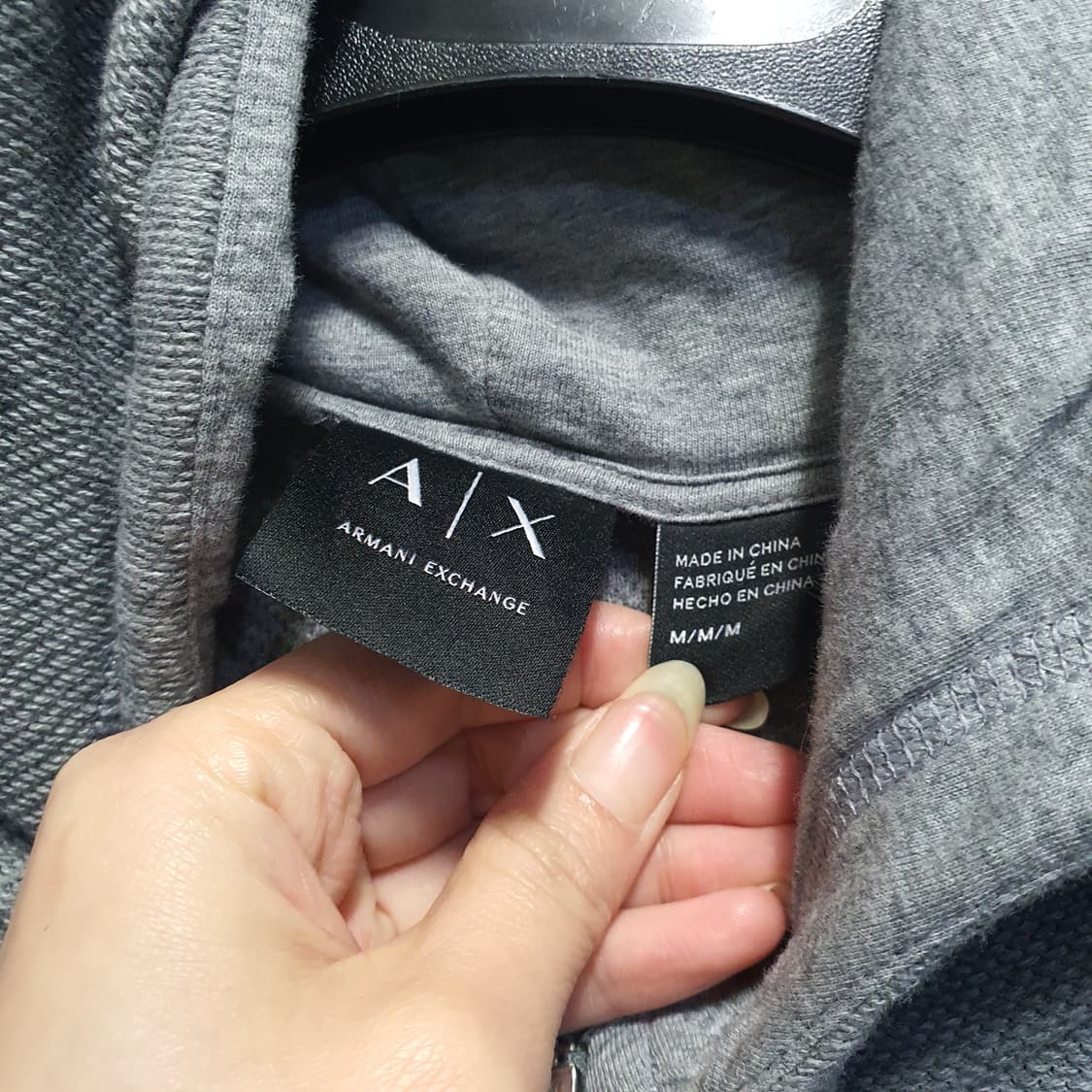 아르마니익스체인지  남성 포켓 레귤러핏 니트 후드집업  상품이미지5